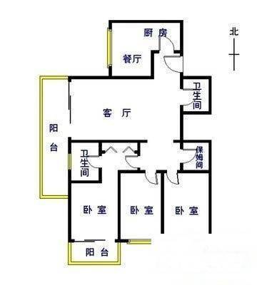 华宇金沙港湾二期3室2厅2卫169㎡户型图