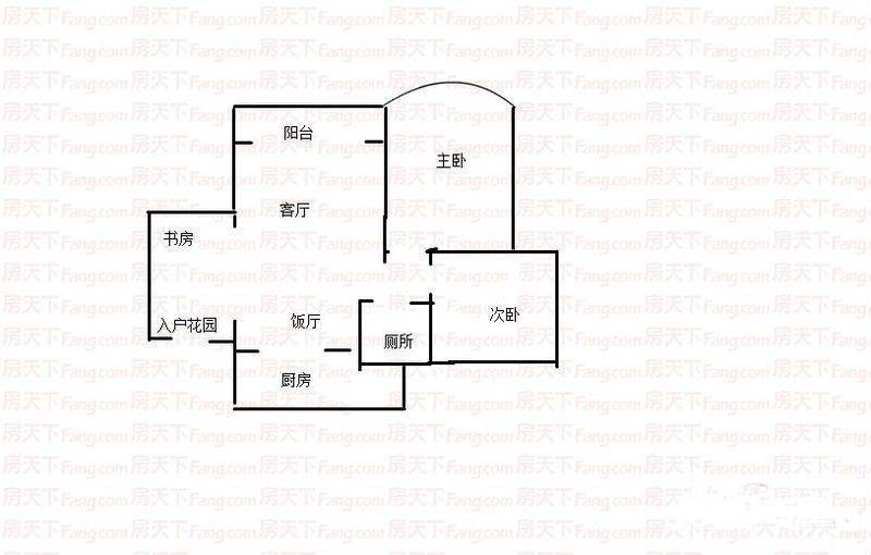 林泉雅舍2室1厅1卫96㎡户型图