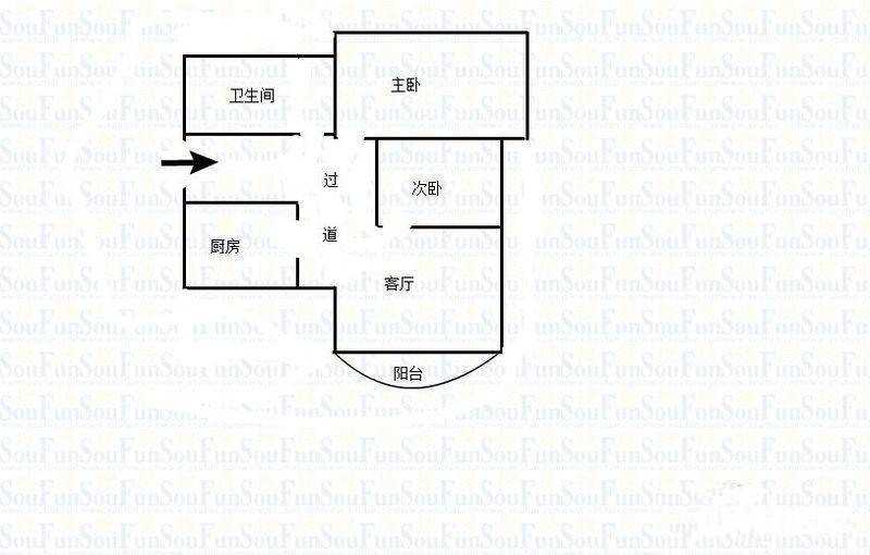 联芳花园2室1厅1卫71㎡户型图