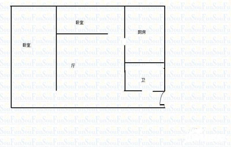 联芳花园2室1厅1卫71㎡户型图