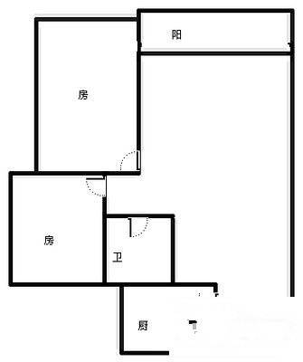 秋实华庭紫苑2室2厅1卫79㎡户型图