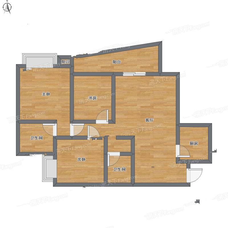 秋实华庭紫苑3室1厅0卫84㎡户型图