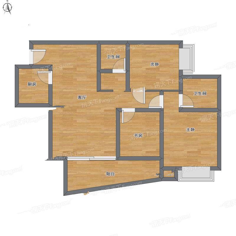 秋实华庭紫苑3室1厅0卫84㎡户型图