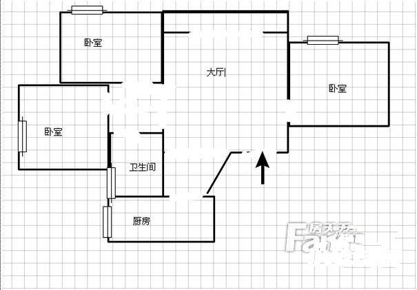 大渡口竹园小区3室2厅1卫110㎡户型图