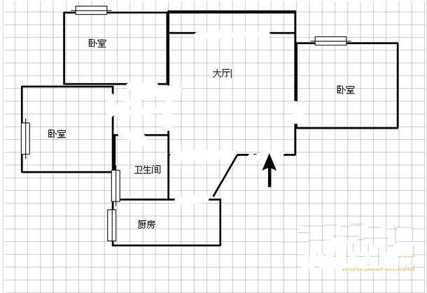 大渡口竹园小区3室2厅1卫110㎡户型图