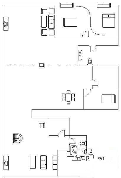 大渡口竹园小区1室1厅1卫50㎡户型图