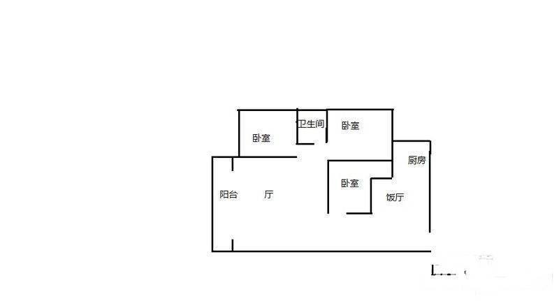 鑫瑞乐居小区3室1厅1卫67㎡户型图