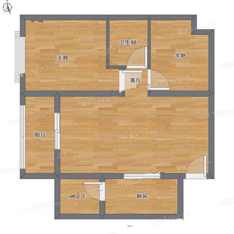 江津海洲时代2室1厅0卫83㎡户型图