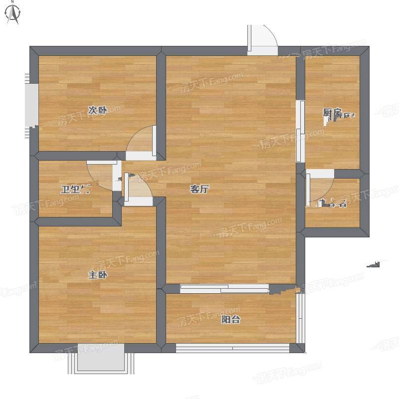 江津海洲时代2室1厅0卫76㎡户型图