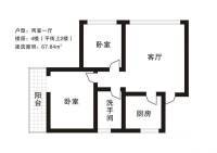 小苑一村住宅区2室1厅1卫68㎡户型图