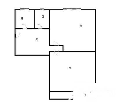 建北二村2室2厅1卫76㎡户型图