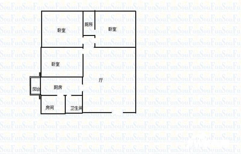 芳草地欧式景观园3室2厅1卫150㎡户型图