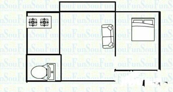 嘉和康桥1室1厅1卫52㎡户型图