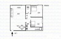 奇峰清华源三期2室1厅1卫63㎡户型图