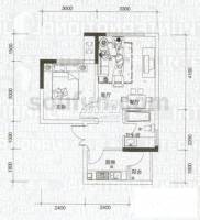 金阳易诚国际1室1厅1卫37㎡户型图