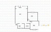 北碚劳动村2室1厅1卫62㎡户型图