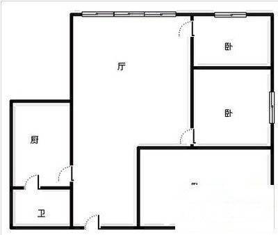 河嘉村3室1厅1卫94㎡户型图