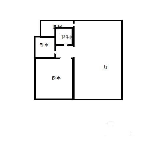 和谐苑2室1厅1卫74㎡户型图