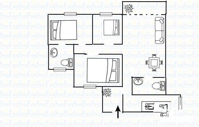 和谐苑3室1厅2卫103㎡户型图