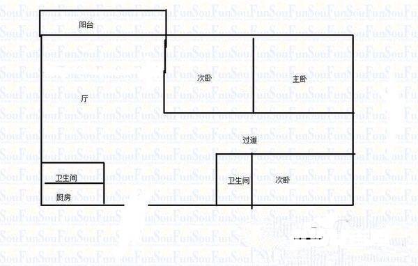 和谐苑1室1厅0卫59㎡户型图