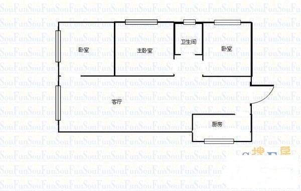 嘉福苑二期3室2厅2卫126㎡户型图