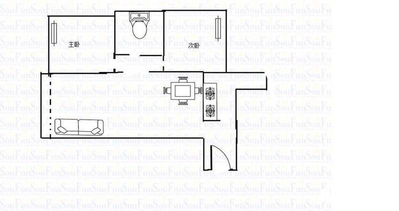 富力城E区2室2厅1卫72㎡户型图