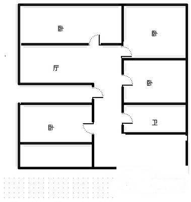 渝碚路小区4室2厅1卫140㎡户型图