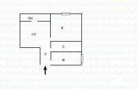 渝碚路小区2室1厅1卫43㎡户型图