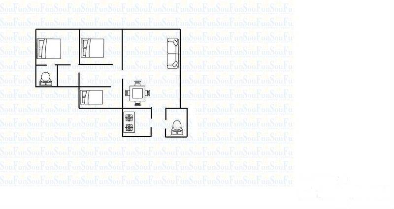 渝碚路小区3室1厅2卫120㎡户型图