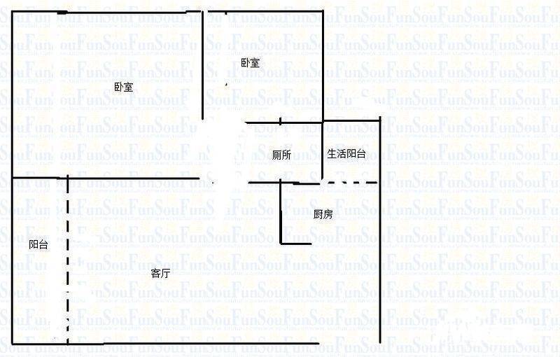 科强锦龙苑2室1厅1卫76㎡户型图