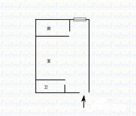 奇峰清华源二期1室0厅1卫41㎡户型图