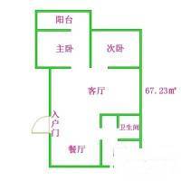 花卉东路小区2室2厅1卫80㎡户型图