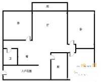 铁路二村3室1厅1卫66㎡户型图