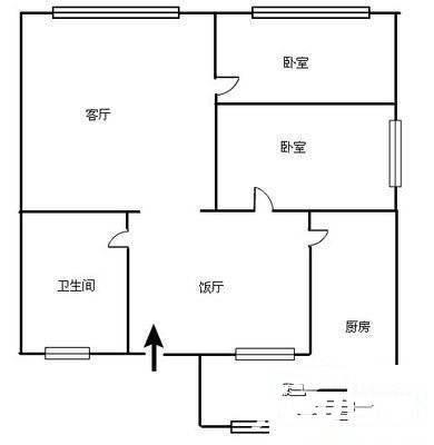 中医院住宅楼2室1厅1卫80㎡户型图