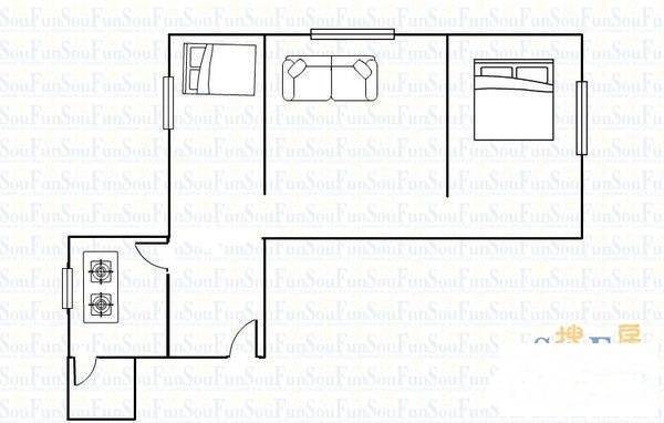 环保厂家属楼2室1厅1卫49㎡户型图