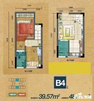 同景国际城迈上21室2厅1卫39.6㎡户型图