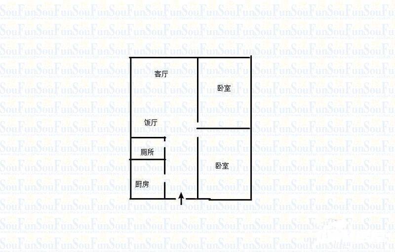 新原野大厦2室1厅1卫86㎡户型图