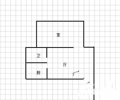 新桂花园1室1厅1卫38㎡户型图