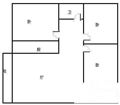 宏声巷3室2厅1卫128㎡户型图