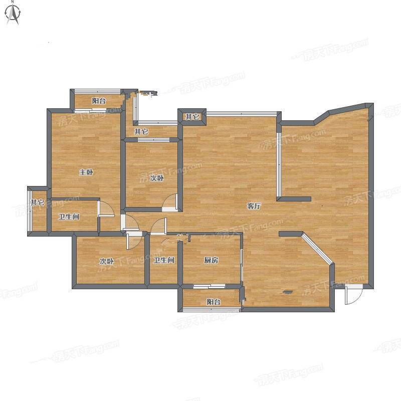 学府大道69号小区3室1厅0卫103㎡户型图