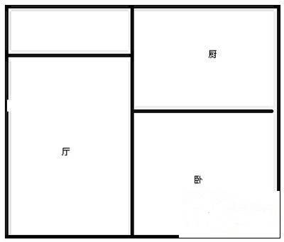 半岛利园1室1厅1卫46㎡户型图