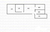 珠江路小区3室1厅1卫38㎡户型图
