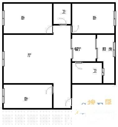 江津茂园小区3室2厅2卫127㎡户型图