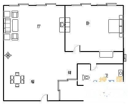 大同巷2室2厅2卫110㎡户型图