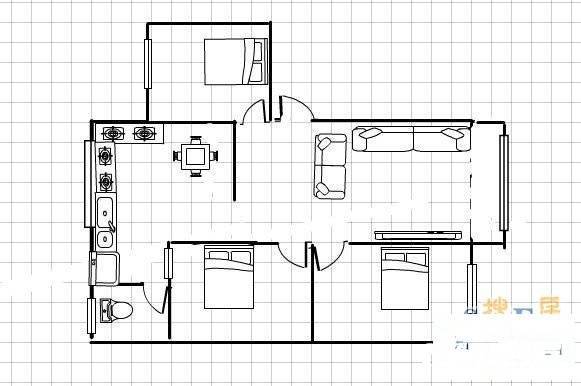 体育南路小区3室2厅1卫115㎡户型图