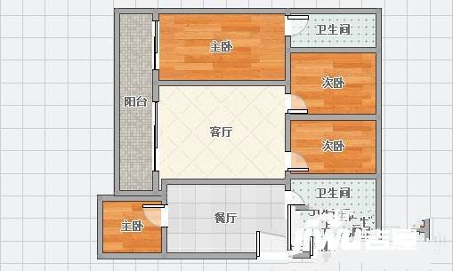 巴南滨江大厦4室2厅2卫177㎡户型图