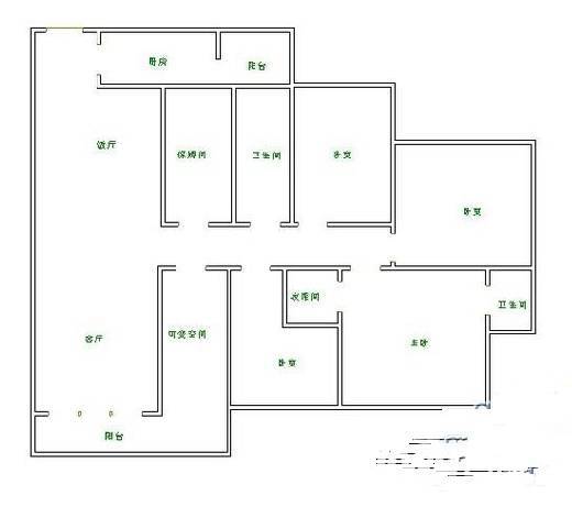 龙湖水晶郦城三组团5室2厅2卫165㎡户型图