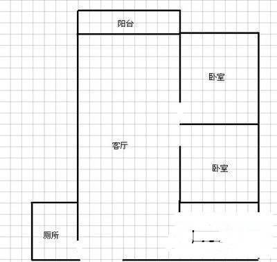 华龙苑2室2厅1卫72㎡户型图