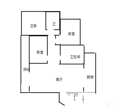 招商花园城青园3室2厅2卫98㎡户型图