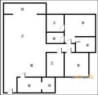 龙湖水晶郦城四组团3室2厅2卫120㎡户型图